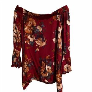 Blu Pepper Boho Bell Sleeve Shirt Size Small